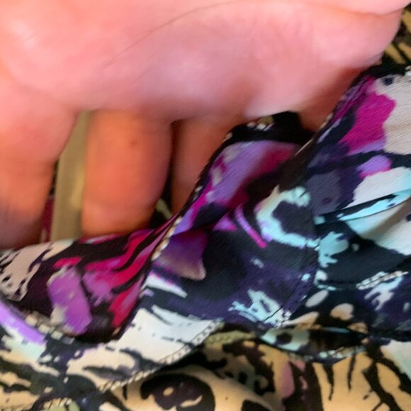 Belissimo New York Women Long Sleeve Multi Color Sheer Petite Large Blouse - Picture 9 of 11